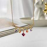 925 Silver Zircon Pendant Tassel Chain Necklace Women Party Jewelry