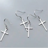 925 Silver Cross Dangle Earrings Wedding Party Jewelry Gift