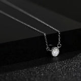 925 Silver Crystal Clavicle Chain Necklace Women Wedding Jewelry