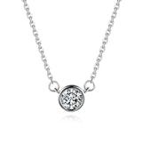 925 Silver Crystal Clavicle Chain Necklace Women Wedding Jewelry
