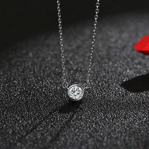 925 Silver Crystal Clavicle Chain Necklace Women Wedding Jewelry