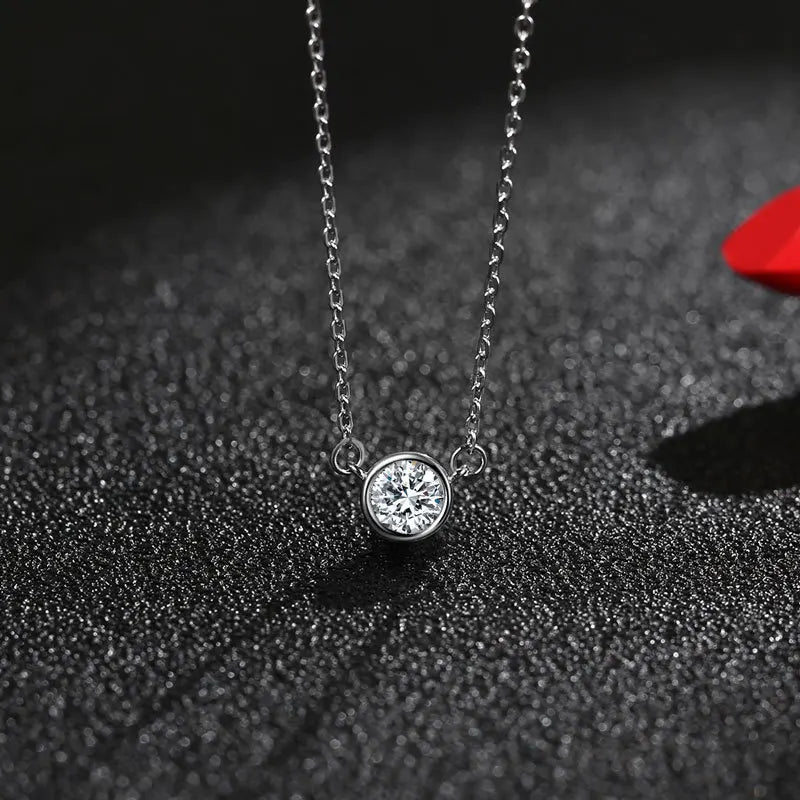 925 Silver Crystal Clavicle Chain Necklace Women Wedding Jewelry