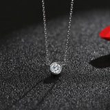 925 Silver Crystal Clavicle Chain Necklace Women Wedding Jewelry