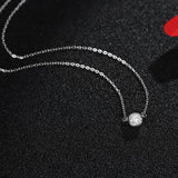 925 Silver Crystal Clavicle Chain Necklace Women Wedding Jewelry