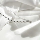 925 Silver Crystal Pendant Irregular Chain Necklace Light Wedding Jewelry