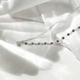 925 Silver Crystal Pendant Irregular Chain Necklace Light Wedding Jewelry