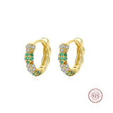 925 Silver CZ Hoop Earrings Wedding Jewelry