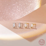 925 Silver Zircon Stud Earrings Wedding
