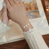 925 Silver Daisy Flower Bracelet for Women Girl Jewelry