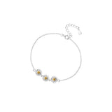 925 Silver Daisy Flower Bracelet for Women Girl Jewelry