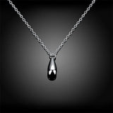925 Silver Small Water Drop Necklace Women Engagement Wedding Gift