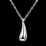 925 Silver Small Water Drop Necklace Women Engagement Wedding Gift