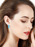 925 Silver Circle Enamel Paint Earrings For Women
