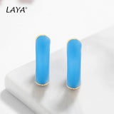 925 Silver Circle Enamel Paint Earrings For Women