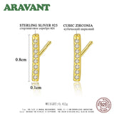 925 Silver Tiny Zircon Stud Earring Geometric Design
