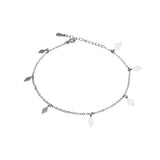 925 Silver Diamond Geometric Pendant Anklet for Women