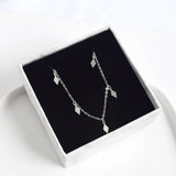 925 Silver Diamond Geometric Pendant Anklet for Women