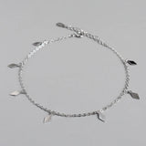 925 Silver Diamond Geometric Pendant Anklet for Women