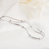 925 Sterling Silver Double Layer Snake Beads Chain Small Ball Bracelet