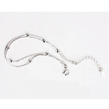 925 Sterling Silver Double Layer Snake Beads Chain Small Ball Bracelet