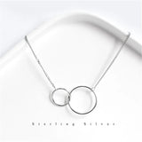 925 Silver Double Ring Geometric Bracelet Women Temperament Jewelry