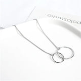 925 Silver Double Ring Geometric Bracelet Women Temperament Jewelry