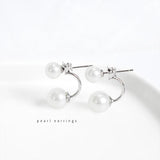 925 Silver Pearl Earrings for Women Wedding Party Dress Jewelry