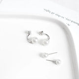 925 Silver Pearl Earrings for Women Wedding Party Dress Jewelry