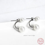 925 Silver Pearl Earrings for Women Wedding Party Dress Jewelry