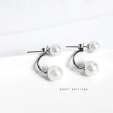 925 Silver Pearl Earrings for Women Wedding Party Dress Jewelry