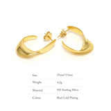 925 Silver Personalized Ear Studs Smooth Woman Earrings