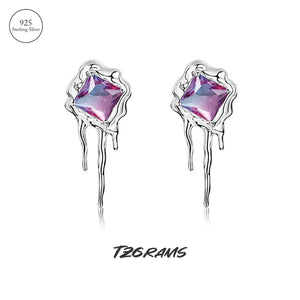 925 Silver Earrings With Tourmaline Gradient
