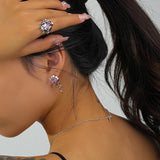925 Silver Earrings With Tourmaline Gradient