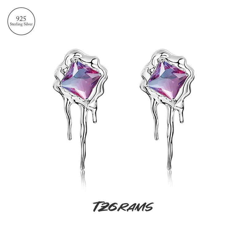 925 Silver Earrings With Tourmaline Gradient