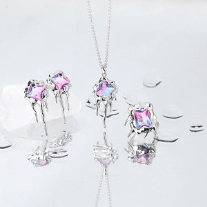 925 Silver Earrings With Tourmaline Gradient