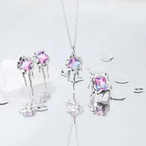 925 Silver Earrings With Tourmaline Gradient
