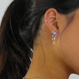 925 Silver Earrings With Tourmaline Gradient