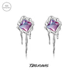 925 Silver Earrings With Tourmaline Gradient