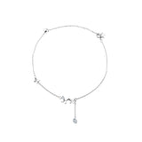 925 Silver Butterfly Anklet Zircon Party Jewelry
