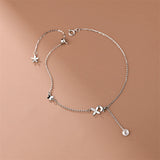 925 Silver Butterfly Anklet Zircon Party Jewelry