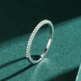 925 Silver Ring Women Clear CZ Stackable Finger Rings Wedding Jewelry