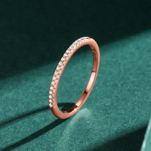 925 Silver Ring Women Clear CZ Stackable Finger Rings Wedding Jewelry