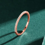 925 Silver Ring Women Clear CZ Stackable Finger Rings Wedding Jewelry