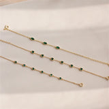 925 Silver Emerald Crystal Bracelet Women's Jewelry Gift