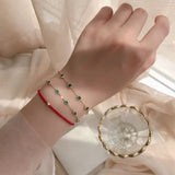 925 Silver Emerald Crystal Bracelet Women's Jewelry Gift