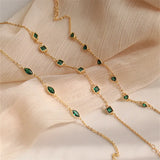 925 Silver Emerald Crystal Bracelet Women's Jewelry Gift