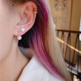 925 Silver Pearl Earrings Women Girl Jewelry Accessory