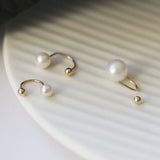 925 Silver Pearl Earrings Women Girl Jewelry Accessory