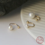 925 Silver Pearl Earrings Women Girl Jewelry Accessory