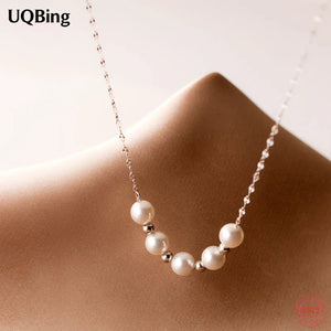 925 Silver Synthetic Pearl Choker Necklace